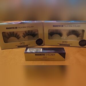 NIB DITO Magnetic 3D Faux Mink Lashes LOVELY & ANGEL + Magnetic Eyeliner
